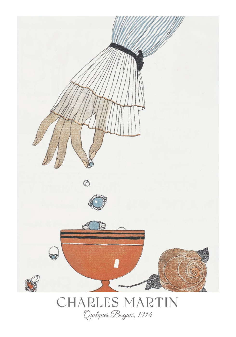 Quelques Bagues, Schmuckillustration Charles Martin Poster - Posterbox.dk