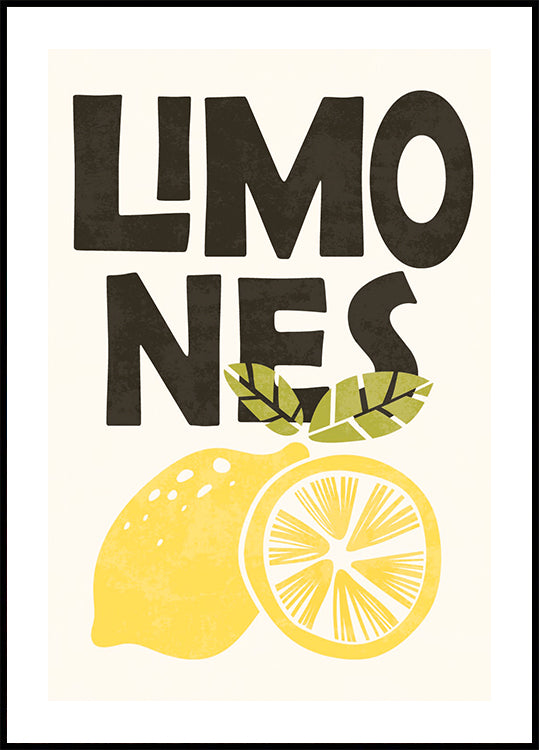 Retro-Zitronen-Illustrationsposter - Posterbox.dk