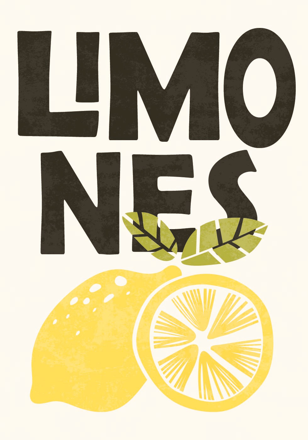 Retro-Zitronen-Illustrationsposter - Posterbox.dk