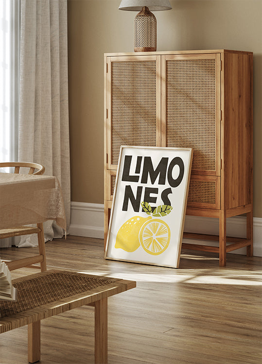 Retro-Zitronen-Illustrationsposter - Posterbox.dk