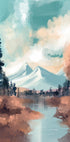 Fluss in einem Bergtal Poster - Posterbox.dk