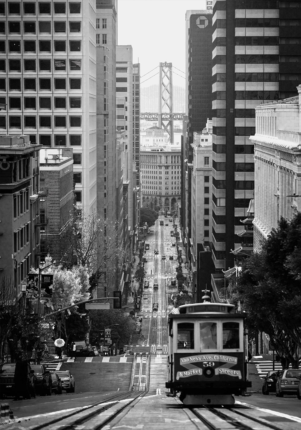 San Francisco Streetcar und Skyline Poster - Posterbox.dk
