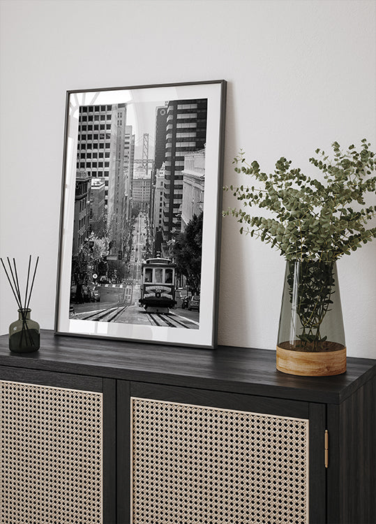 San Francisco Streetcar und Skyline Poster - Posterbox.dk