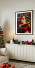 Weihnachtsmann liest ein Buch Poster - Posterbox.dk