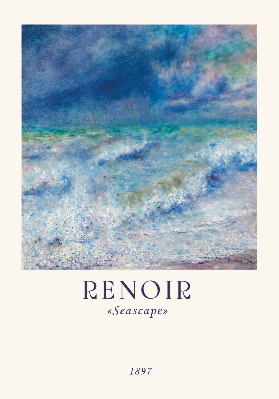 Meereslandschaft, impressionistischer Ozean, Renoir-Küstenwellen-Poster - Posterbox.dk
