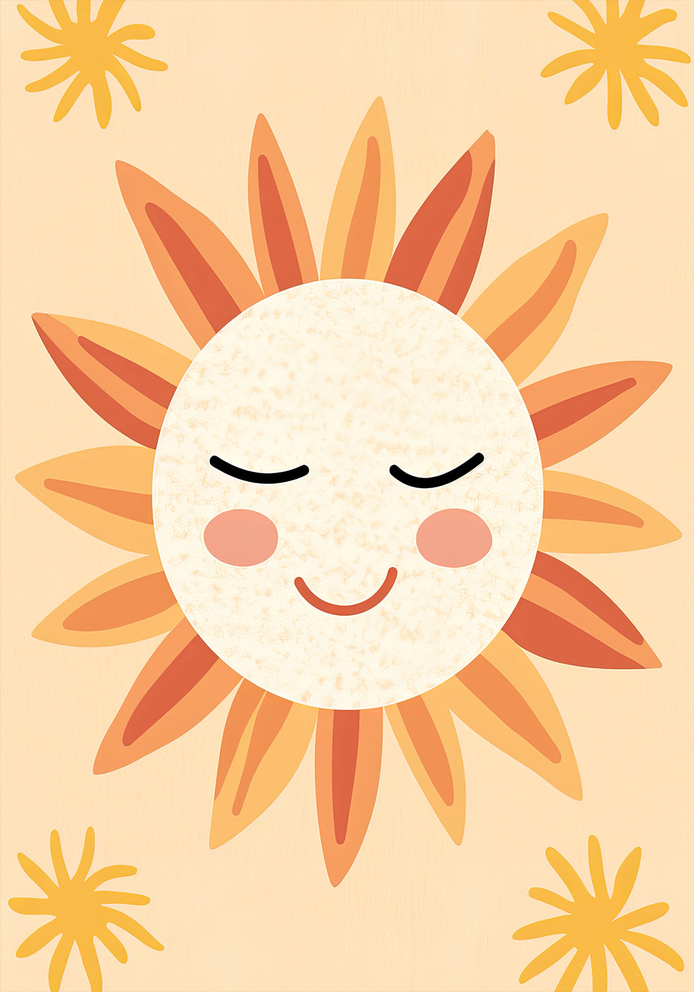 Poster mit Illustration der lächelnden Sonne - Posterbox.dk