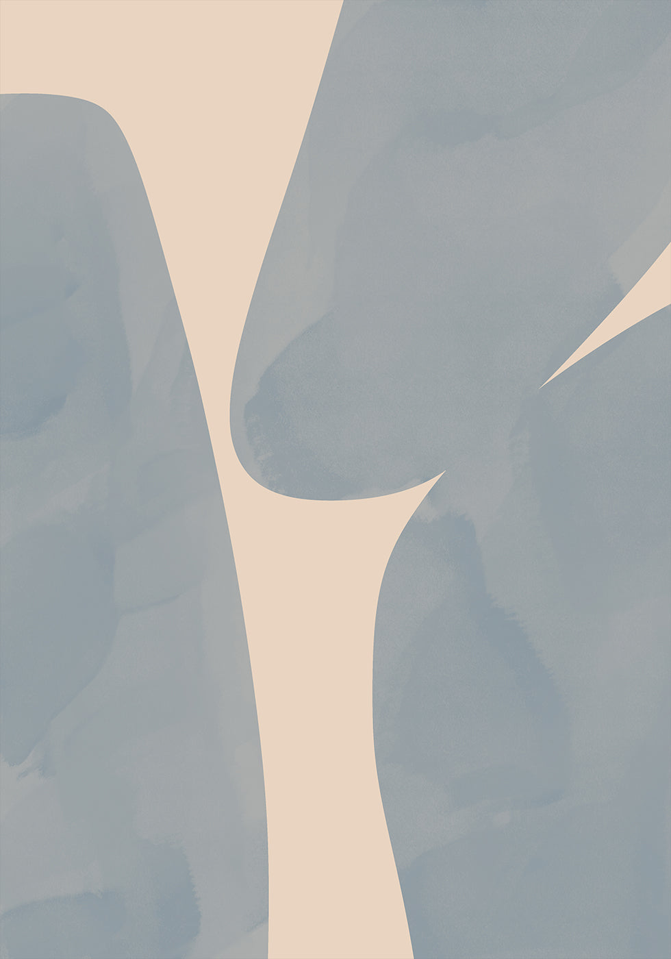 Soft Blue Forms, Abstract Shapes Plakat - Posterbox