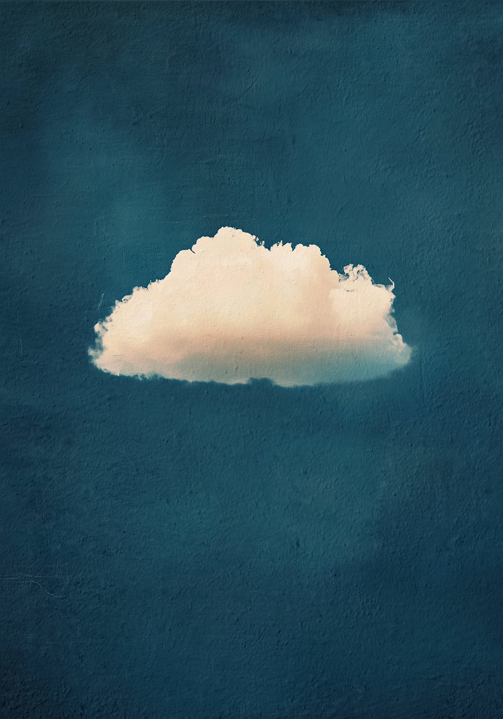 Weiche weiße Wolke am blauen Himmel Poster - Posterbox.dk