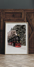 Dampfzug im verschneiten Wald Poster - Posterbox.dk