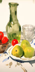 Poster „Stillleben mit Birnen und Tomaten, sonniger Küchentisch“ – Posterbox.dk