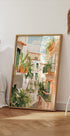 Poster „Sonnenbeschienene Balkone, mediterraner Innenhof“ – Posterbox.dk