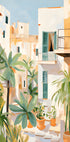 Poster Sonnendurchfluteter Innenhof, mediterrane Terrasse - Posterbox.dk