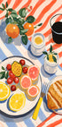 Sunny Breakfast, Zitrus- und Croissant-Kunstposter - Posterbox.dk