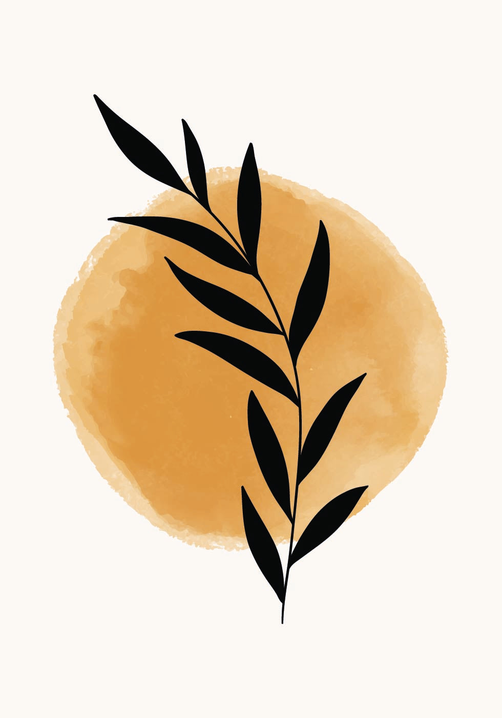 Sunrise Branch, minimalistisches botanisches Sonnenposter - Posterbox.dk