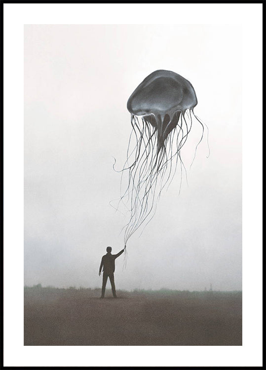 Surreales Quallen-Ballon-Poster - Posterbox.dk