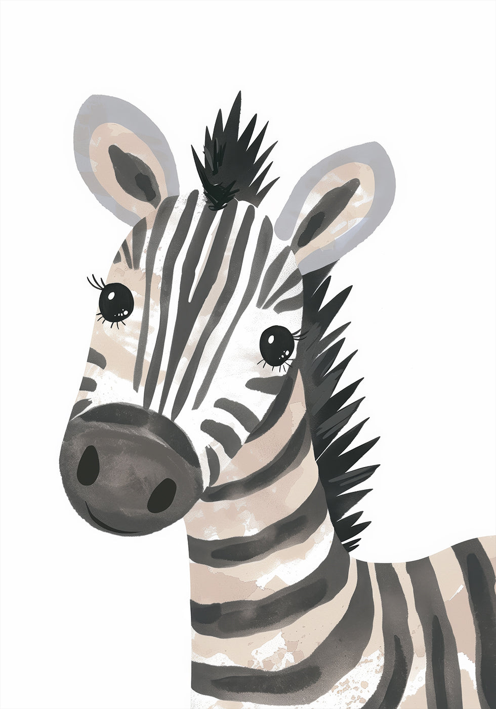 Süßes Zebra mit Wimpern Poster - Posterbox.dk