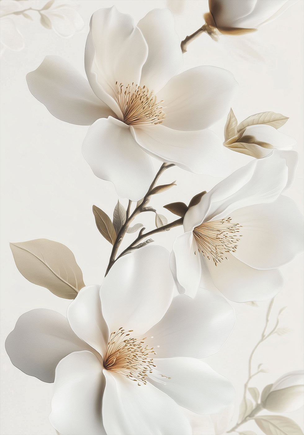 eine Nahaufnahme einer weißen Blume auf weißem Hintergrund