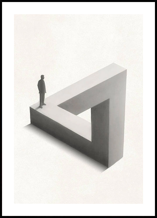 Die Illusion des Fortschritts, Penrose-Dreieck-Poster - Posterbox.dk