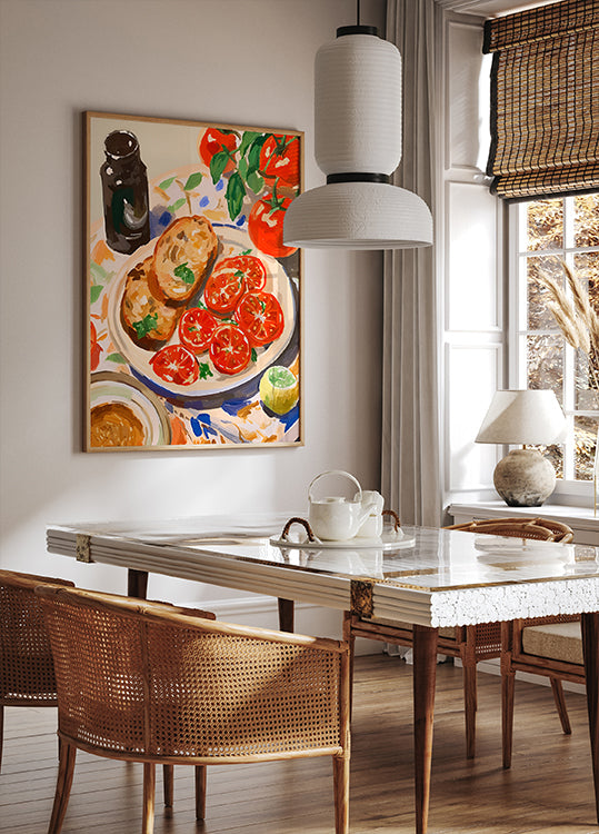 Tomaten und Toast, mediterrane Küche Poster - Posterbox.dk