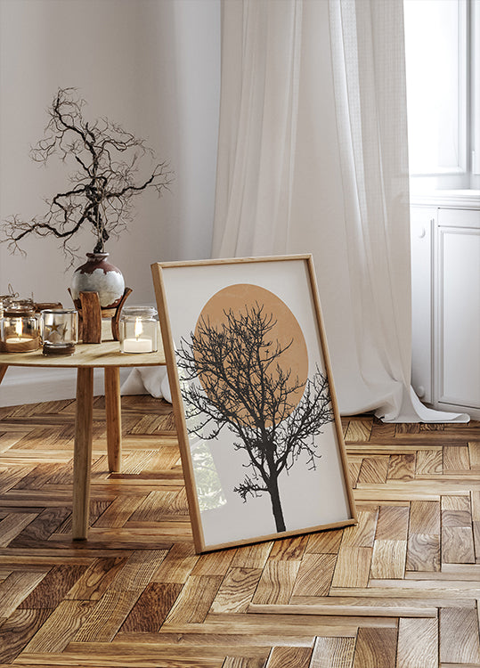 Baumsilhouette und Sonne Poster - Posterbox.dk