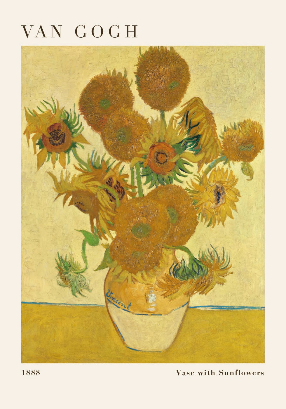 Vase mit Sonnenblumen von Vincent van Gogh Poster - Posterbox.dk