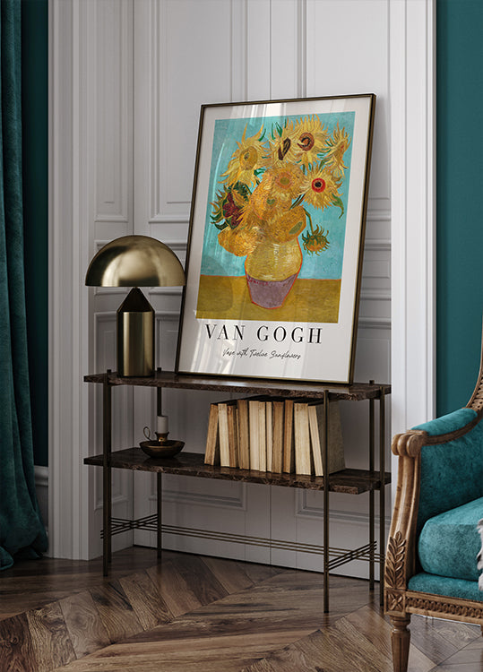 Vase mit zwölf Sonnenblumen Poster - Posterbox.dk