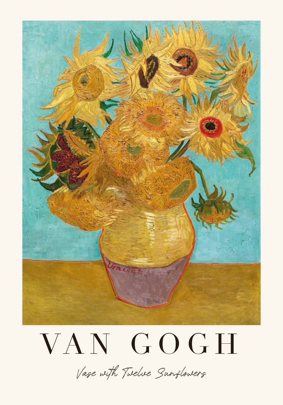 Vase mit zwölf Sonnenblumen Poster - Posterbox.dk
