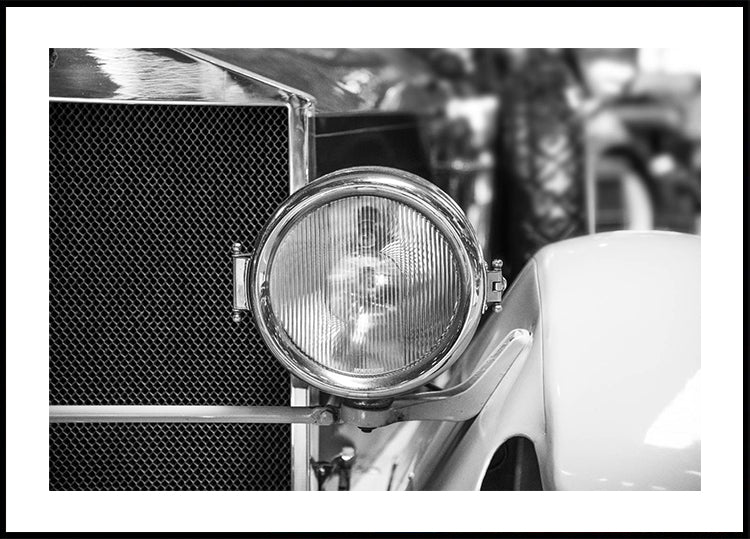 Vintage-Eleganz, Oldtimer-Scheinwerfer-Poster – Posterbox.dk