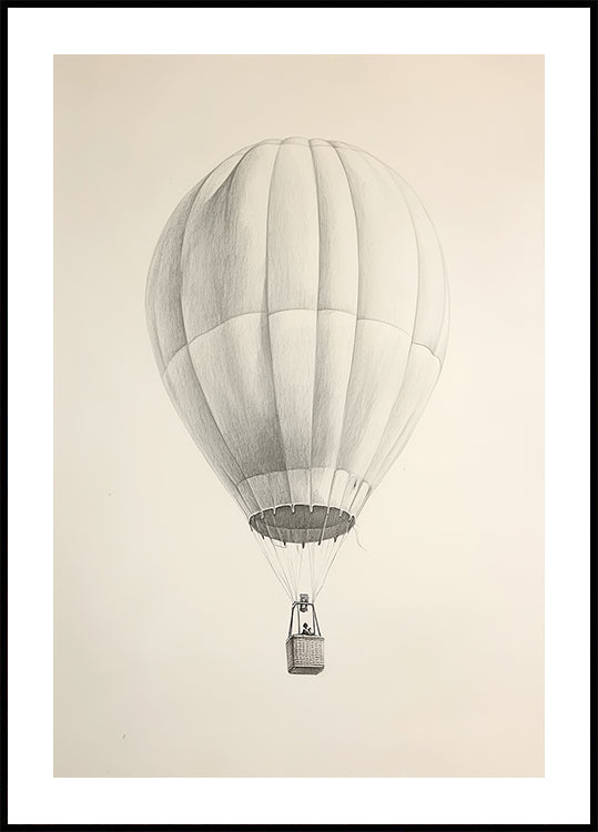 Vintage-Poster mit Heißluftballon-Skizze - Posterbox.dk
