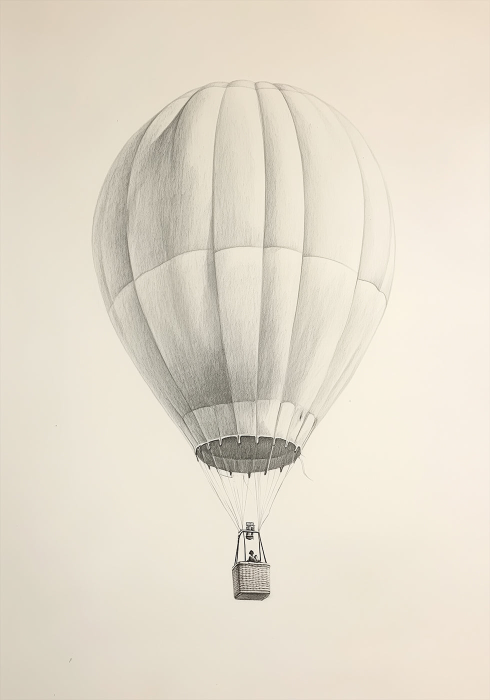 Vintage-Poster mit Heißluftballon-Skizze - Posterbox.dk