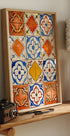 Poster mit mediterranen Vintage-Fliesen und buntem Keramikmuster - Posterbox.dk