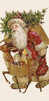 ein Gemälde eines Weihnachtsmanns mit einem Hirsch