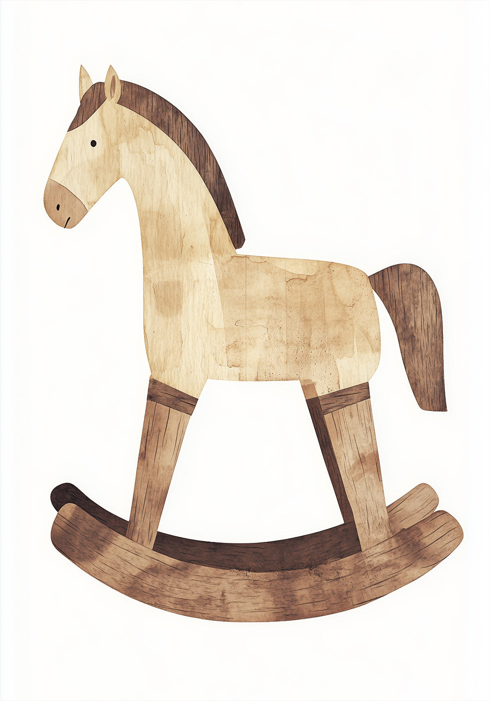 Vintage-Poster mit Schaukelpferd aus Holz - Posterbox.dk