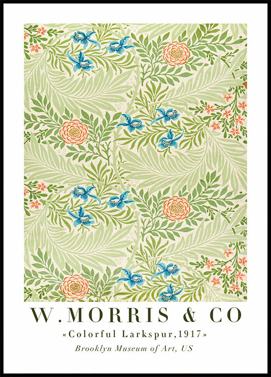 W. Morris & Co – Buntes Rittersporn-Poster – Posterbox.dk