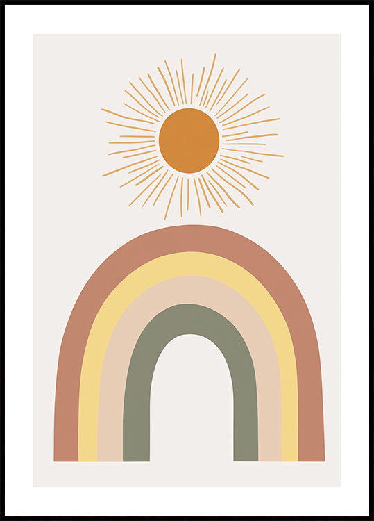 Warmer Regenbogen und Sonnenstrahl Poster - Posterbox.dk