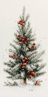 Aquarell-Weihnachtsbaum mit roten Beeren Poster - Posterbox.dk