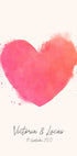 Personalisiertes Aquarell-Herz-Poster - Posterbox.dk