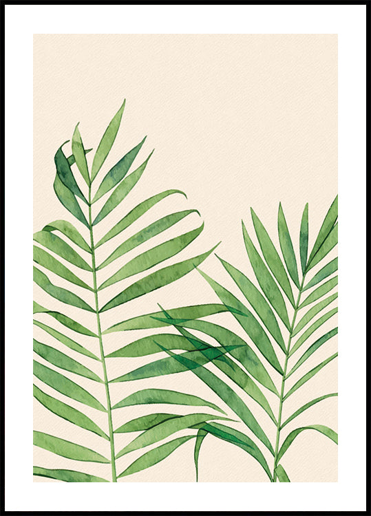 Aquarell-Palmblatt-Poster - Posterbox.dk