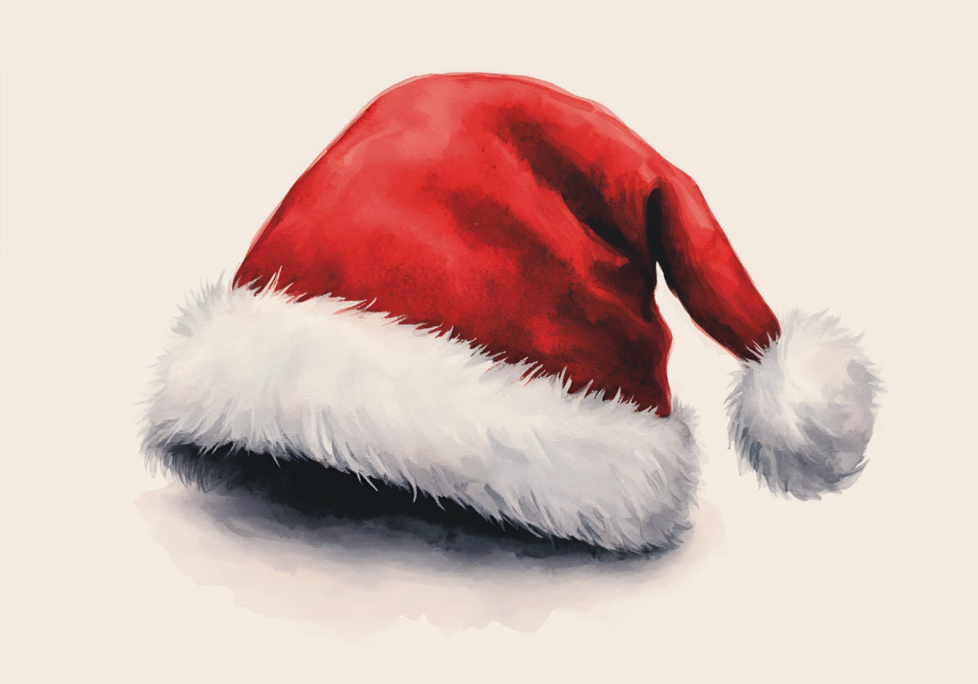 Aquarell-Weihnachtsmütze-Poster - Posterbox.dk