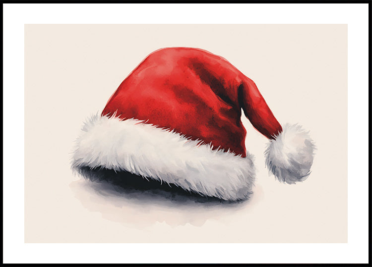 Aquarell-Weihnachtsmütze-Poster - Posterbox.dk
