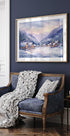 Aquarell Winter Mountain Village Poster - Posterbox.dk