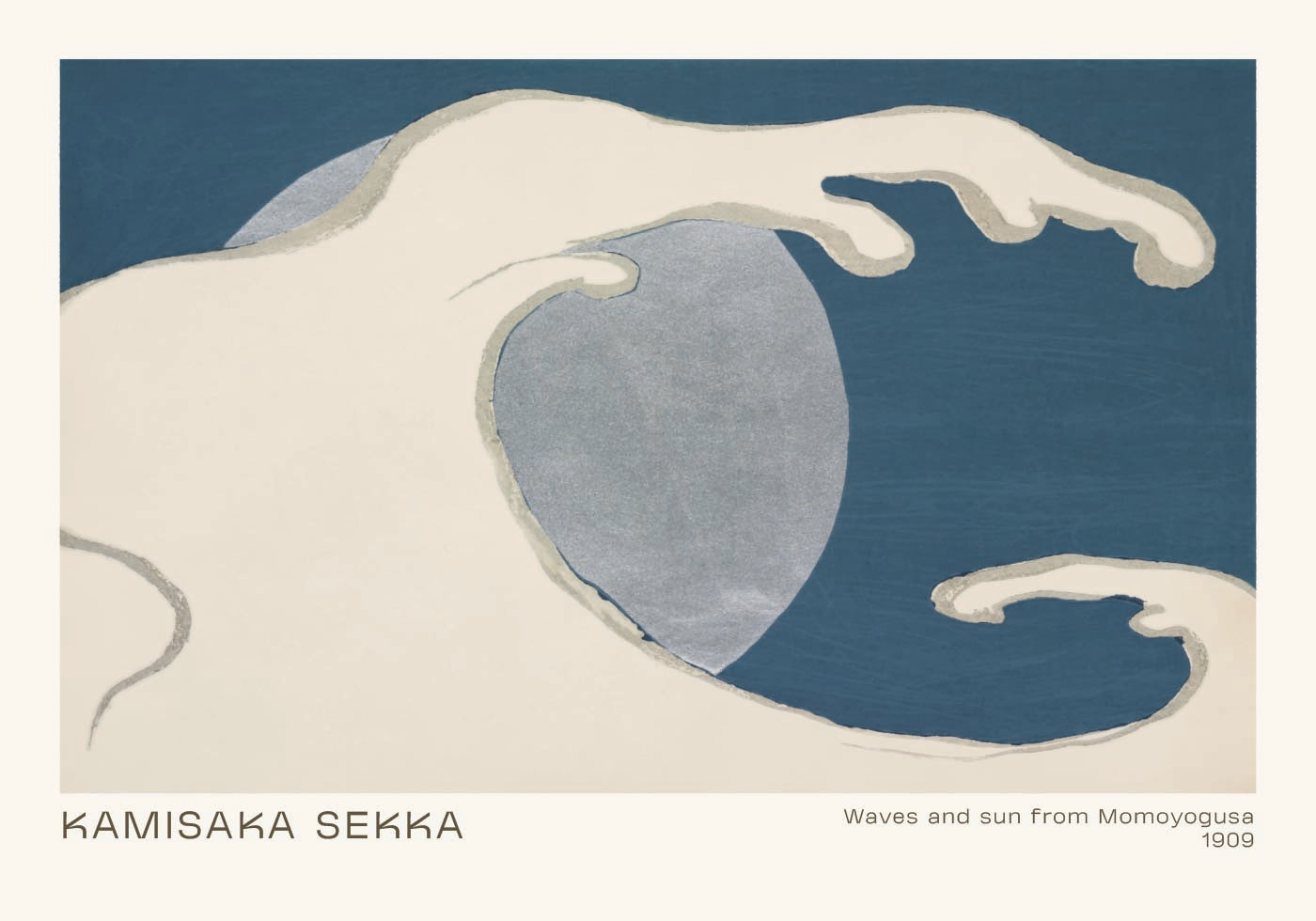 Wellen und Sonne aus Momoyogusa, 1909, Kamisaka Sekka Poster - Posterbox.dk