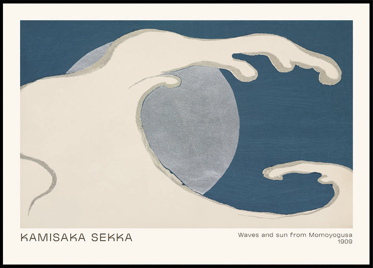 Wellen und Sonne aus Momoyogusa, 1909, Kamisaka Sekka Poster - Posterbox.dk