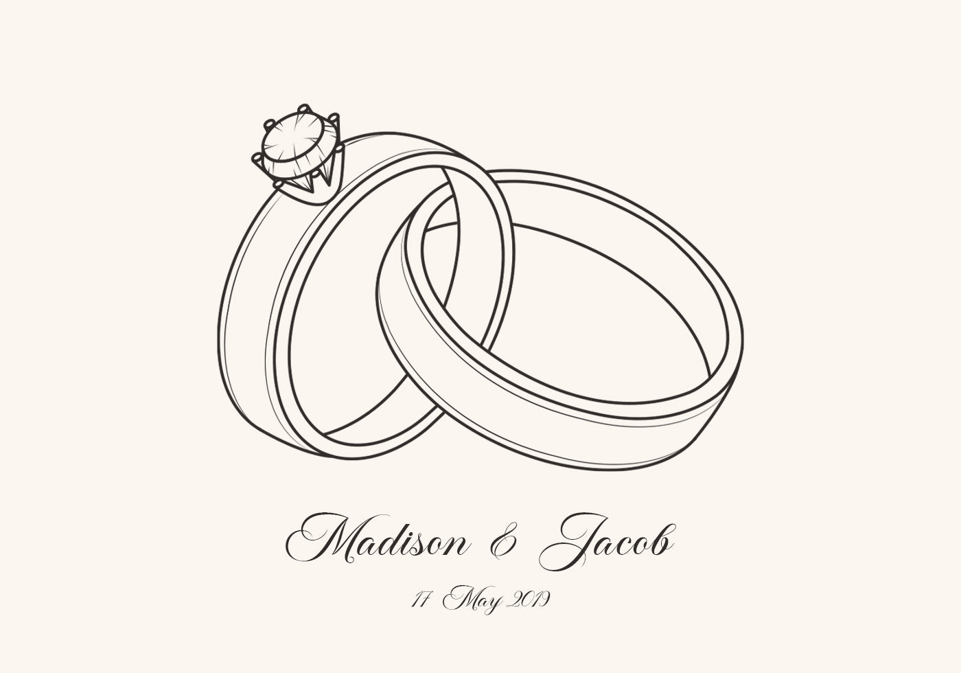 Hochzeitsringe personalisiertes Poster - Posterbox.dk