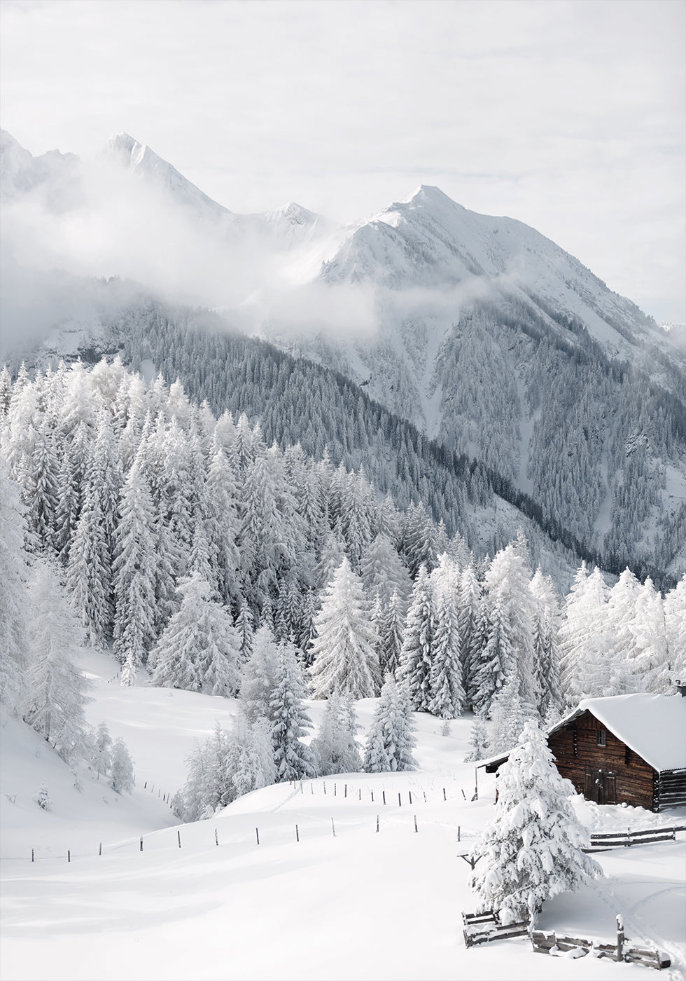 Wintermärchen in den Alpen Poster - Posterbox.dk