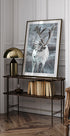 Winter-Rentier in frostiger Landschaft Poster - Posterbox.dk