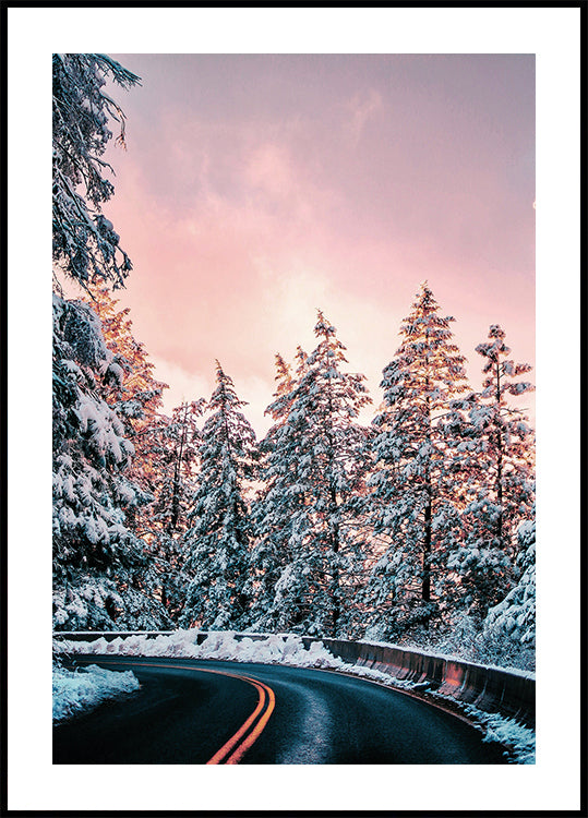 Winter Winding Road Poster - Posterbox.dk