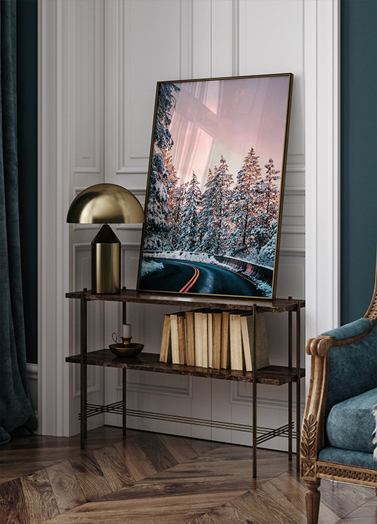 Winter Winding Road Poster - Posterbox.dk