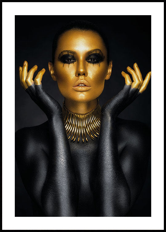 Porträt einer Frau in Gold - Posterbox.dk