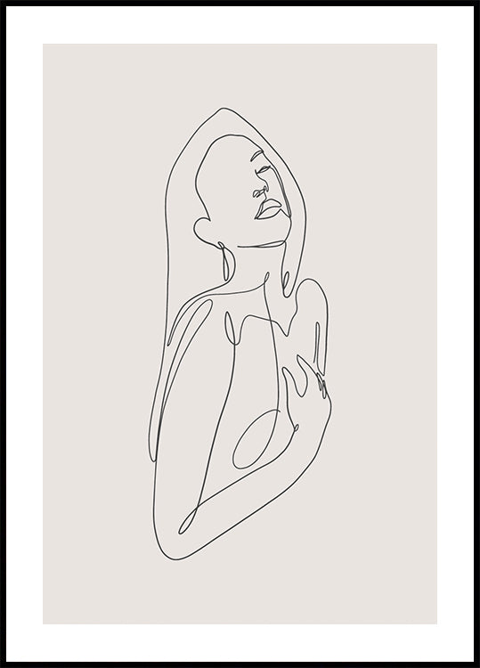 Frau im Line-Art-Poster - Posterbox.dk